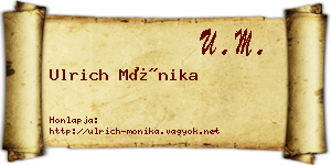Ulrich Mónika névjegykártya